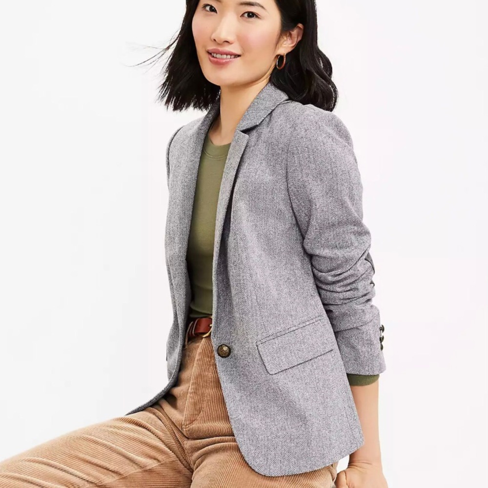 Loft Herringbone Blazer